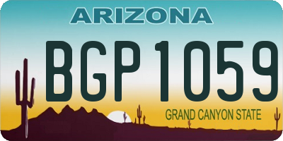 AZ license plate BGP1059