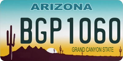 AZ license plate BGP1060
