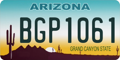 AZ license plate BGP1061
