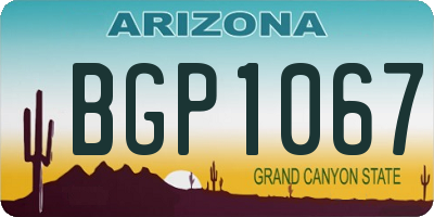 AZ license plate BGP1067