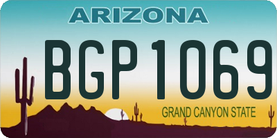 AZ license plate BGP1069