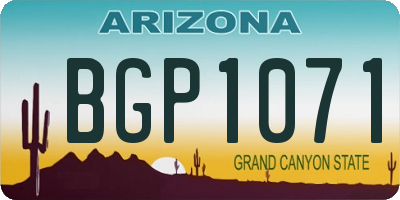 AZ license plate BGP1071
