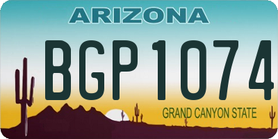 AZ license plate BGP1074