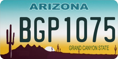 AZ license plate BGP1075
