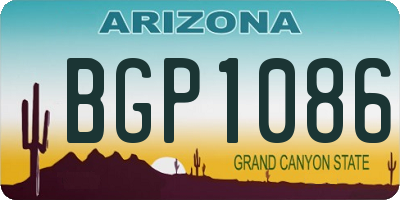 AZ license plate BGP1086