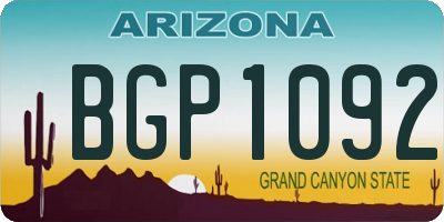AZ license plate BGP1092