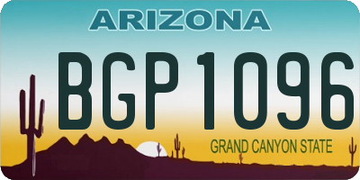 AZ license plate BGP1096