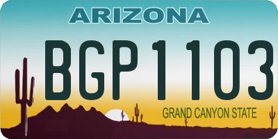 AZ license plate BGP1103