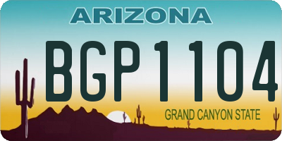 AZ license plate BGP1104