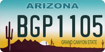 AZ license plate BGP1105