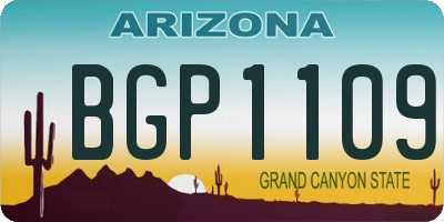 AZ license plate BGP1109