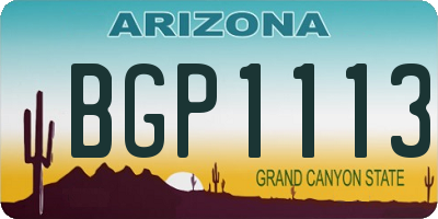 AZ license plate BGP1113