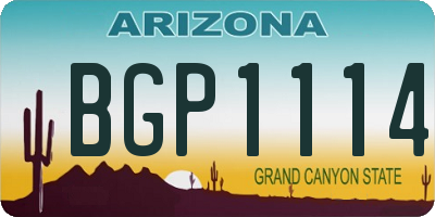 AZ license plate BGP1114
