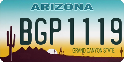AZ license plate BGP1119