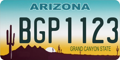 AZ license plate BGP1123