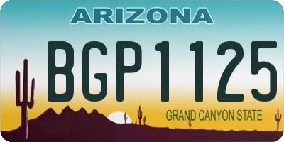 AZ license plate BGP1125