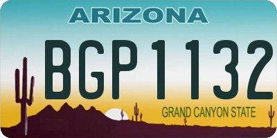 AZ license plate BGP1132