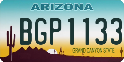 AZ license plate BGP1133