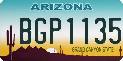 AZ license plate BGP1135