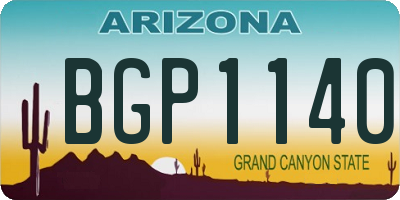 AZ license plate BGP1140