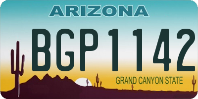 AZ license plate BGP1142