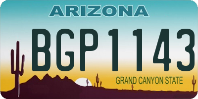 AZ license plate BGP1143