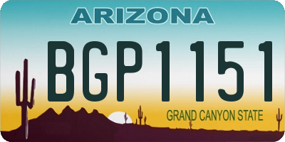 AZ license plate BGP1151