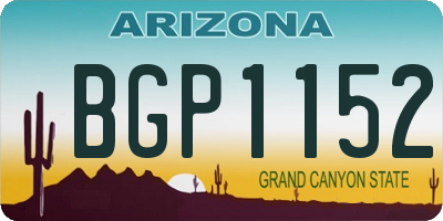AZ license plate BGP1152