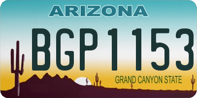 AZ license plate BGP1153