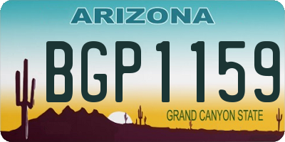 AZ license plate BGP1159