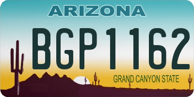 AZ license plate BGP1162