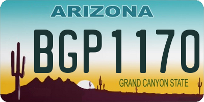 AZ license plate BGP1170