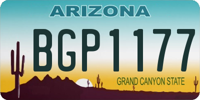 AZ license plate BGP1177
