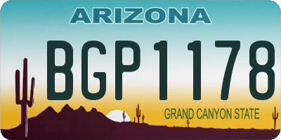 AZ license plate BGP1178