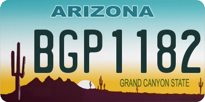 AZ license plate BGP1182