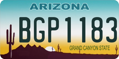 AZ license plate BGP1183