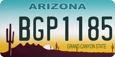 AZ license plate BGP1185