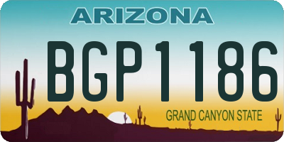 AZ license plate BGP1186