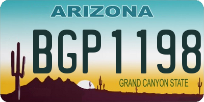 AZ license plate BGP1198
