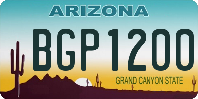 AZ license plate BGP1200