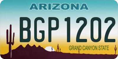 AZ license plate BGP1202