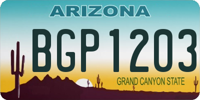 AZ license plate BGP1203
