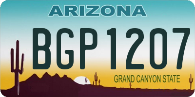 AZ license plate BGP1207