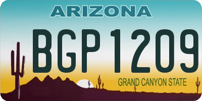 AZ license plate BGP1209