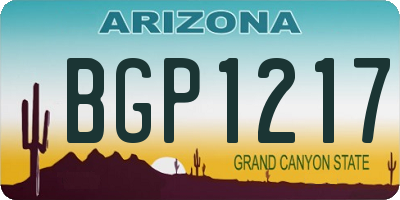 AZ license plate BGP1217