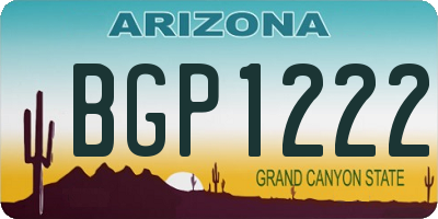 AZ license plate BGP1222