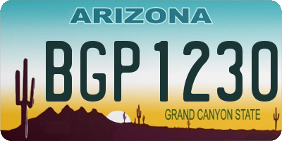 AZ license plate BGP1230