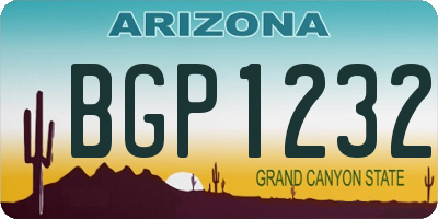 AZ license plate BGP1232