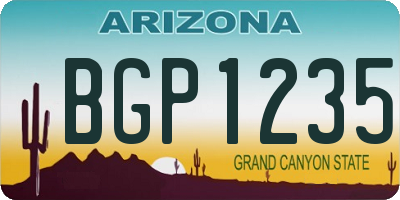 AZ license plate BGP1235