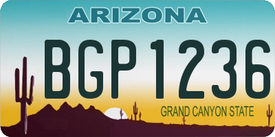 AZ license plate BGP1236